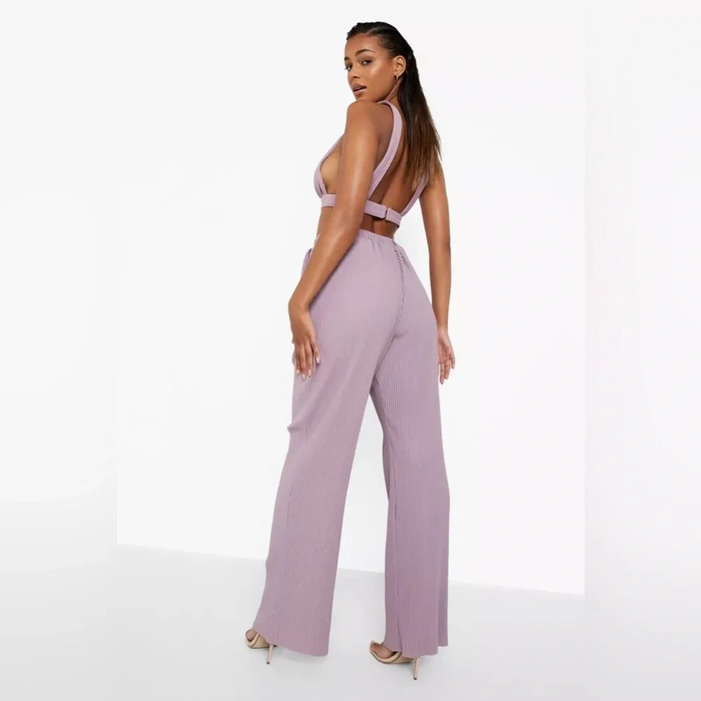 Pastel Lavender Lilac Purple Plisse Matching Set - Picture 2 of 5